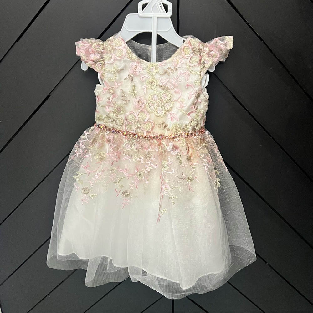 Elegant Pink Floral baby/toddler Dress